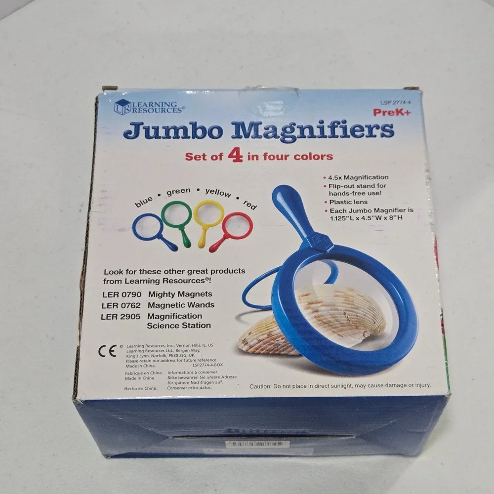 Learning Resources Jumbo Magnifiers Set of 4 Science Exploration Toy LSP 2774-4